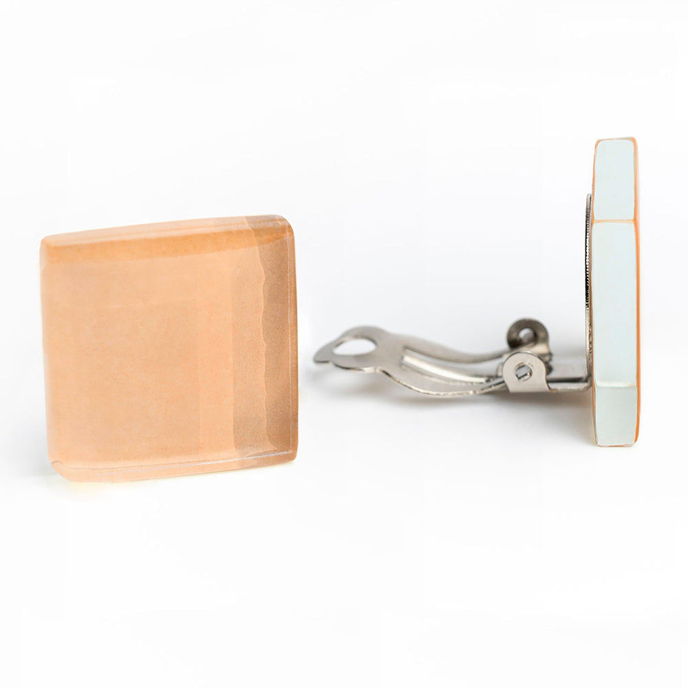 Foto von Statement Clip Ohrringe aus Glas • 20mm Foto von Statement Clip Ohrringe aus Glas • 20mm