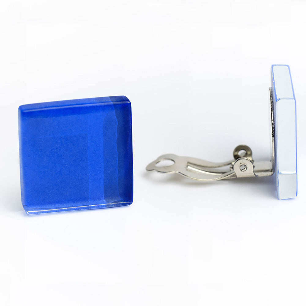 Foto von Statement Clip Ohrringe aus Glas • 20mm Foto von Statement Clip Ohrringe aus Glas • 20mm