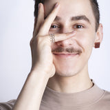 Foto von Verstellbarer Edelstahlring mit Kreiselementen