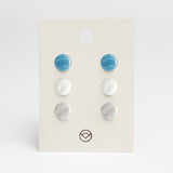 Ohrstecker 3er Set aus Glas • 8mm Ohrstecker 3er Set aus Glas • 8mm
