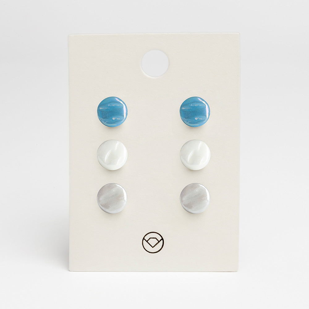 Ohrstecker 3er Set aus Glas • 8mm