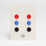 Ohrstecker 3er Set aus Glas • 8mm Ohrstecker 3er Set aus Glas • 8mm