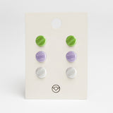 Ohrstecker 3er Set aus Glas • 8mm Ohrstecker 3er Set aus Glas • 8mm