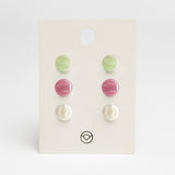 Ohrstecker 3er Set aus Glas • 8mm Ohrstecker 3er Set aus Glas • 8mm