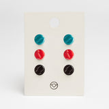 Ohrstecker 3er Set aus Glas • 8mm Ohrstecker 3er Set aus Glas • 8mm
