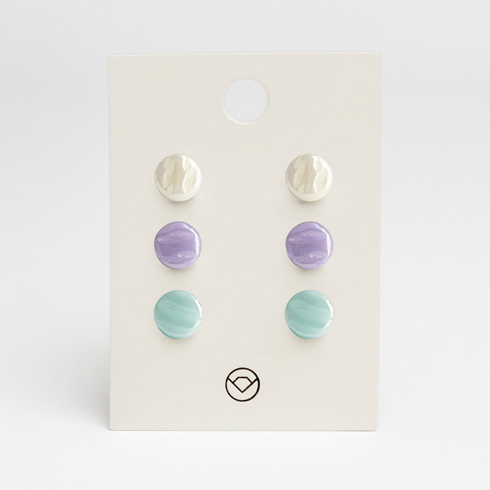 Ohrstecker 3er Set aus Glas • 8mm