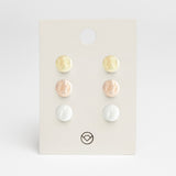 Ohrstecker 3er Set aus Glas • 8mm Ohrstecker 3er Set aus Glas • 8mm