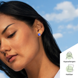 Foto von Stainless steel stud earrings with stone • Mother-of-pearl look • 8mm
