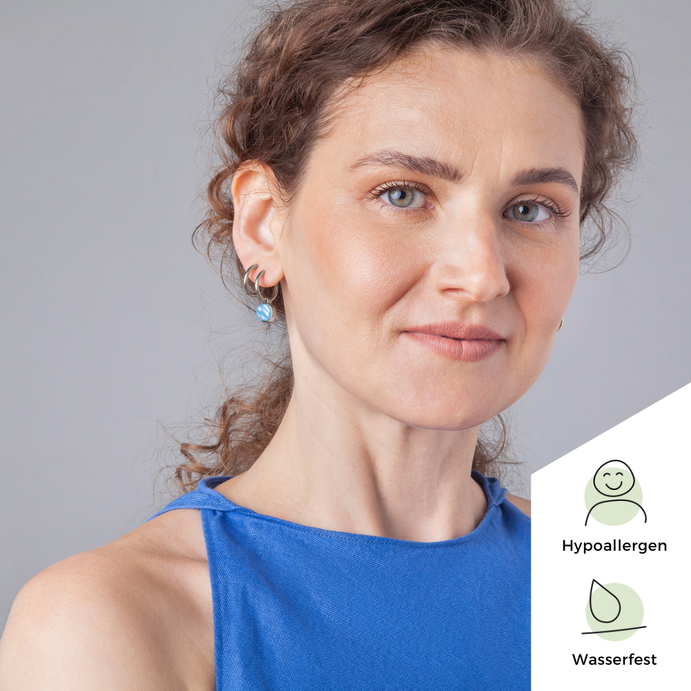 Foto von Hoop clip earrings with pendants • Mix & Match ear clips • 18mm