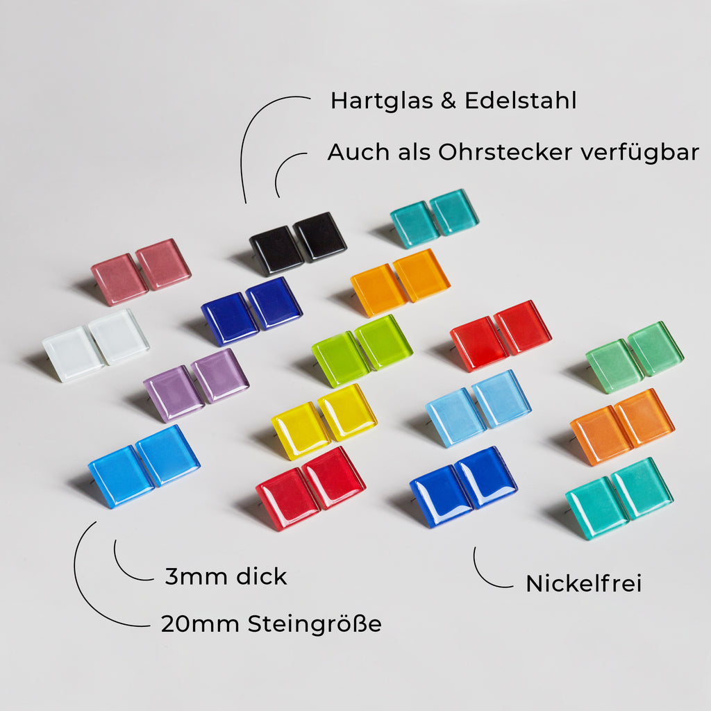 Foto von Statement Clip Ohrringe aus Glas • 20mm
