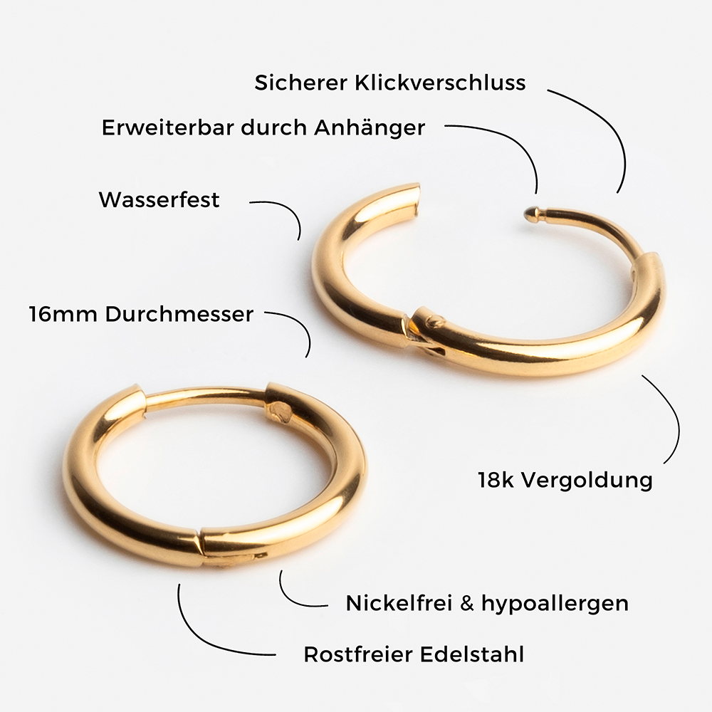 Foto von Hoop earrings with charms • Mix & Match earrings • 16mm