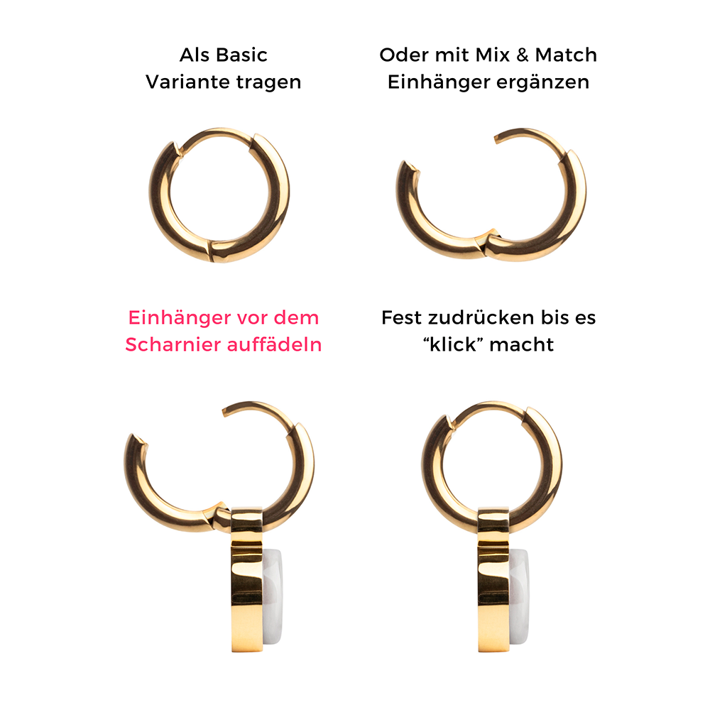 Foto von Creolen mit Anhänger  • Mix & Match Ohrringe • 12mm