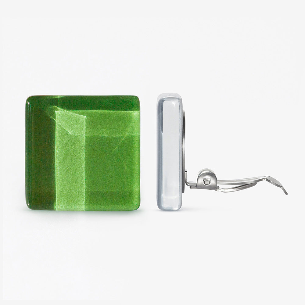 Foto von Statement Clip Ohrringe aus Glas • 20mm