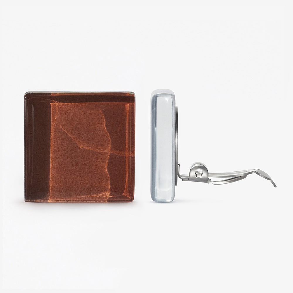 Foto von Statement Clip Ohrringe aus Glas • 20mm