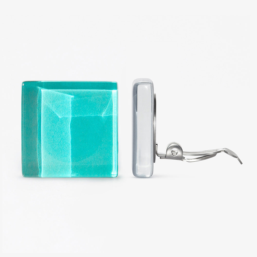 Foto von Statement Clip Ohrringe aus Glas • 20mm
