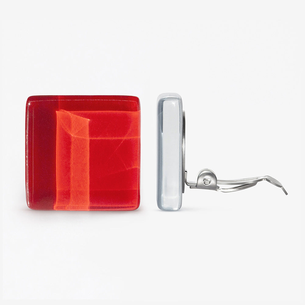 Foto von Statement Clip Ohrringe aus Glas • 20mm