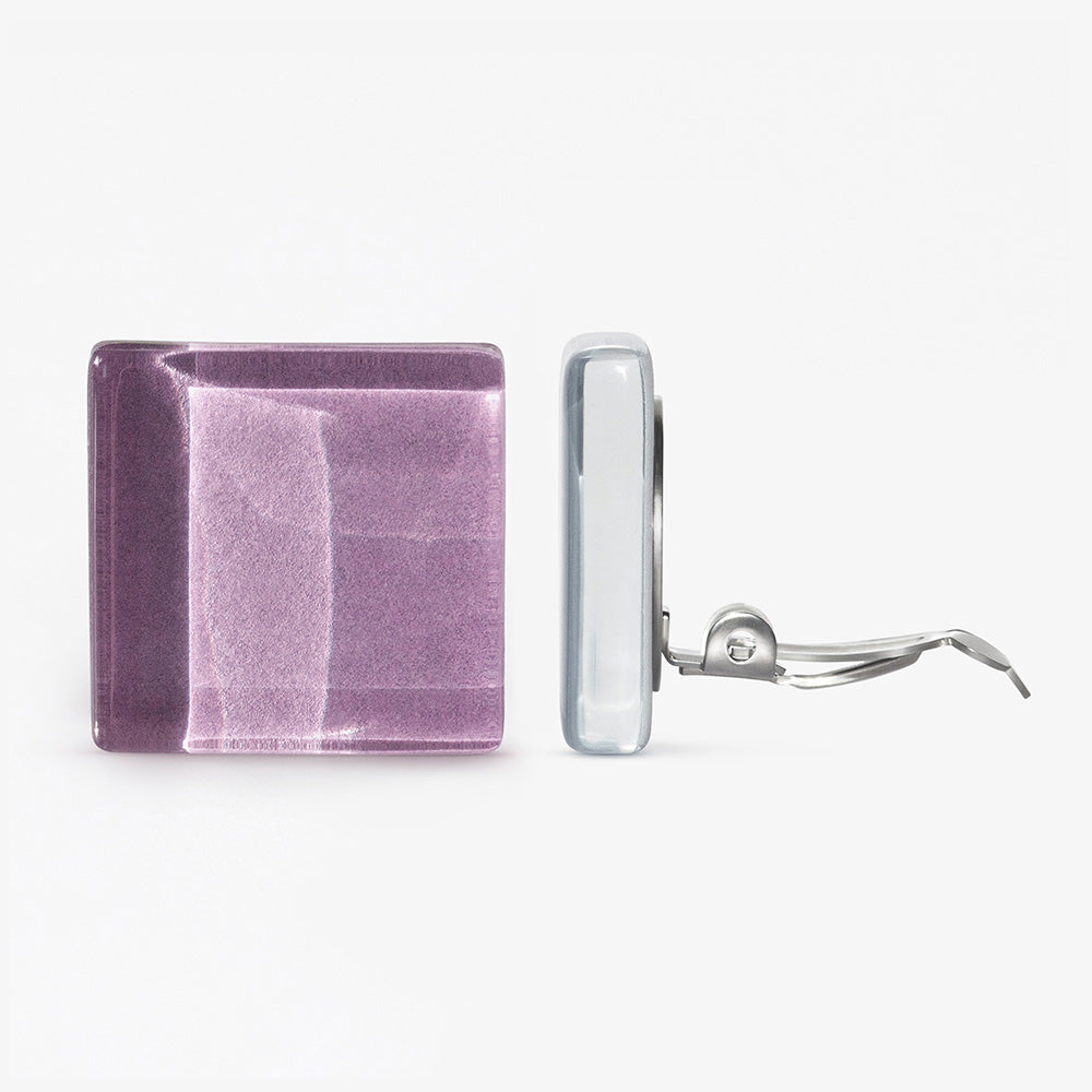 Foto von Statement Clip Ohrringe aus Glas • 20mm