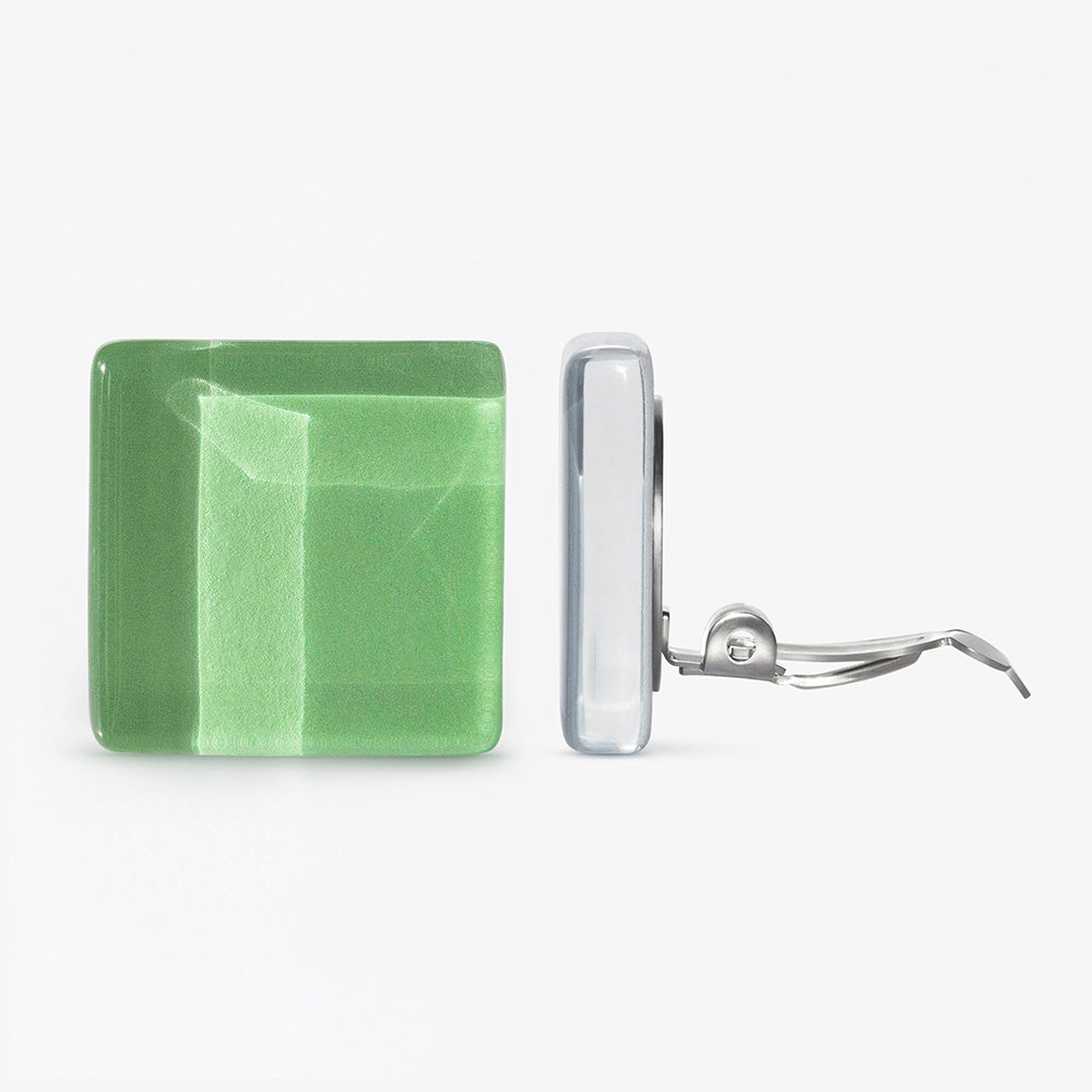 Foto von Statement Clip Ohrringe aus Glas • 20mm
