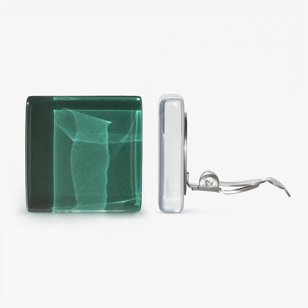 Foto von Statement Clip Ohrringe aus Glas • 20mm