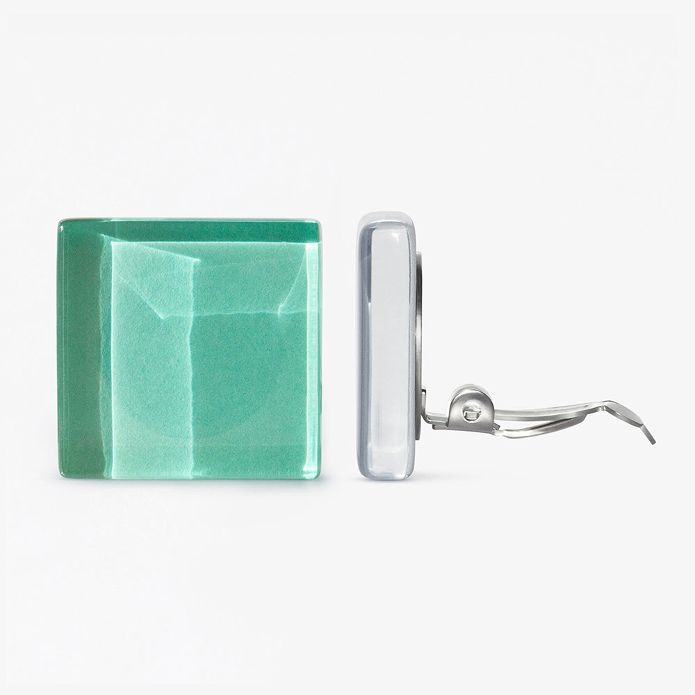 Foto von Statement Clip Ohrringe aus Glas • 20mm
