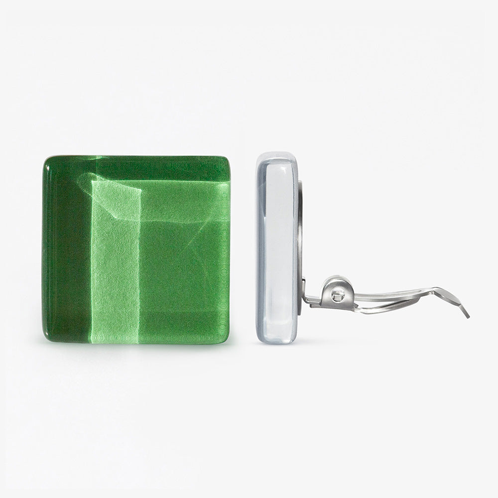 Foto von Statement Clip Ohrringe aus Glas • 20mm
