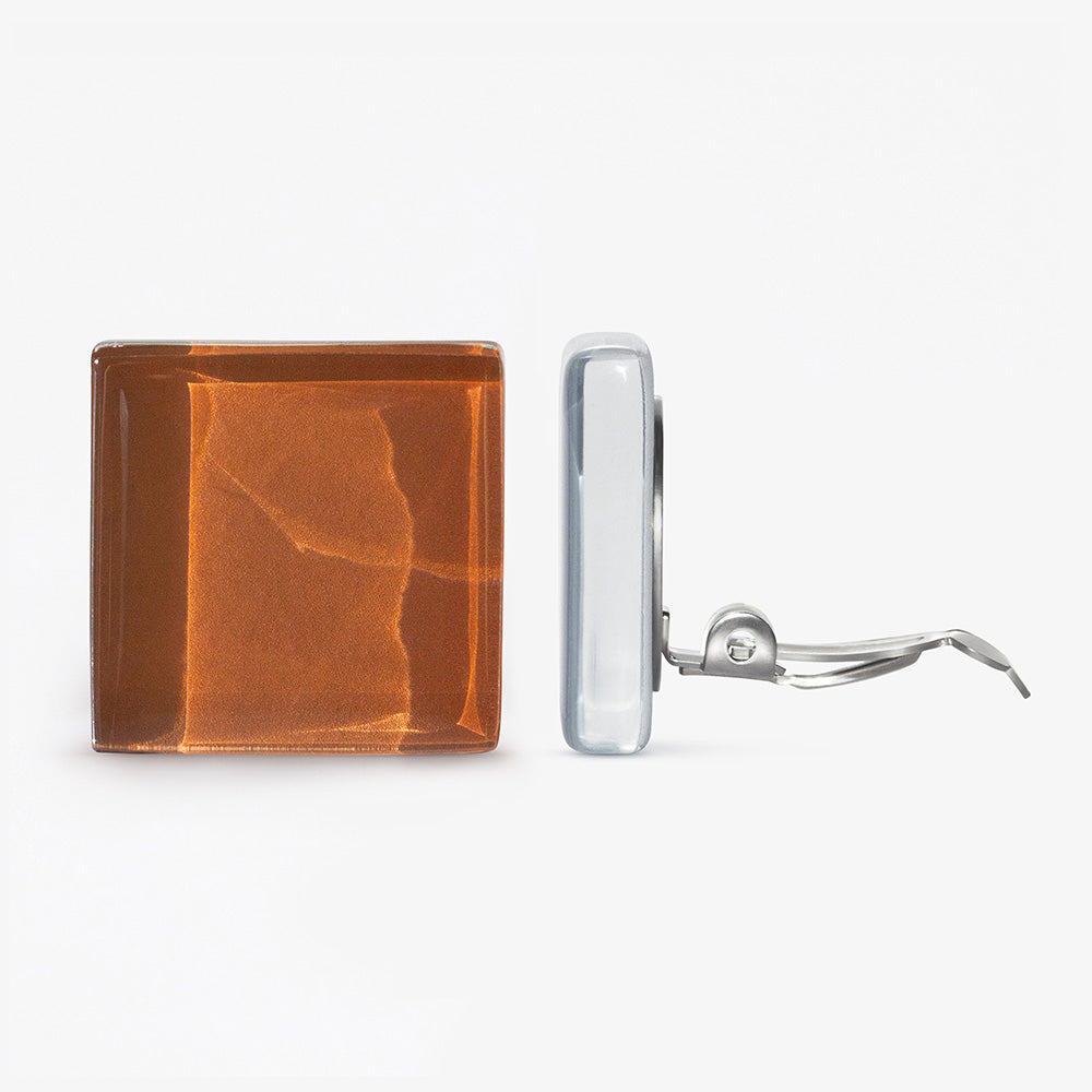 Foto von Statement Clip Ohrringe aus Glas • 20mm