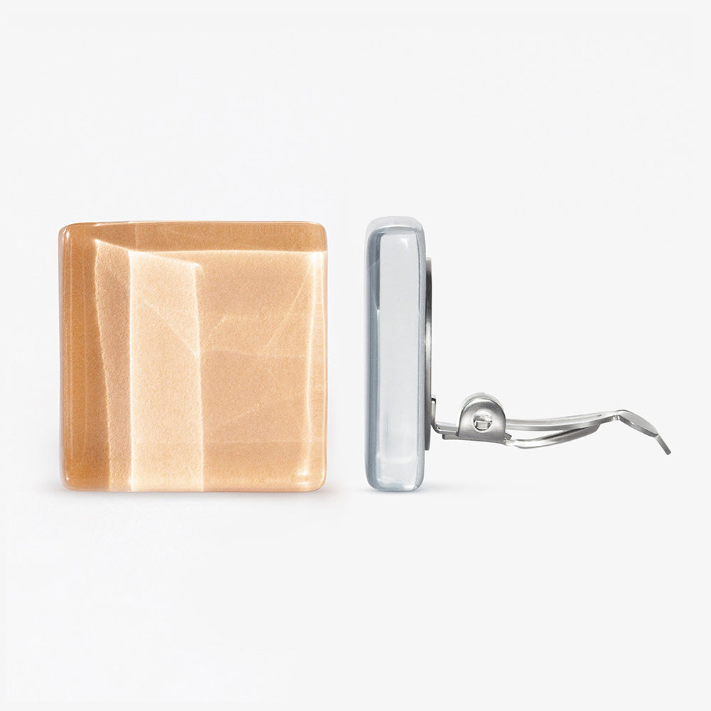 Foto von Statement Clip Ohrringe aus Glas • 20mm