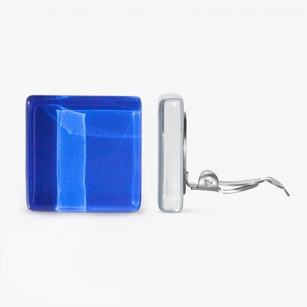 Foto von Statement Clip Ohrringe aus Glas • 20mm