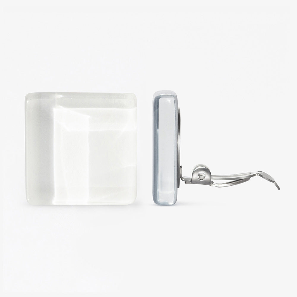 Foto von Statement Clip Ohrringe aus Glas • 20mm