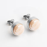 Edelstahl Ohrstecker mit Stein • Perlmuttoptik  • 8mm Edelstahl Ohrstecker mit Stein • Perlmuttoptik  • 8mm