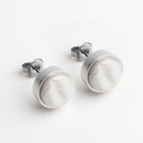 Edelstahl Ohrstecker mit Stein • Perlmuttoptik  • 8mm Edelstahl Ohrstecker mit Stein • Perlmuttoptik  • 8mm
