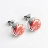 Edelstahl Ohrstecker mit Stein • Perlmuttoptik  • 8mm Edelstahl Ohrstecker mit Stein • Perlmuttoptik  • 8mm