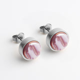 Edelstahl Ohrstecker mit Stein • Perlmuttoptik  • 8mm Edelstahl Ohrstecker mit Stein • Perlmuttoptik  • 8mm