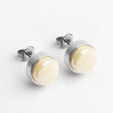 Edelstahl Ohrstecker mit Stein • Perlmuttoptik  • 8mm Edelstahl Ohrstecker mit Stein • Perlmuttoptik  • 8mm