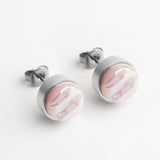 Edelstahl Ohrstecker mit Stein • Perlmuttoptik  • 8mm Edelstahl Ohrstecker mit Stein • Perlmuttoptik  • 8mm