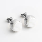 Edelstahl Ohrstecker mit Stein • Perlmuttoptik  • 8mm Edelstahl Ohrstecker mit Stein • Perlmuttoptik  • 8mm
