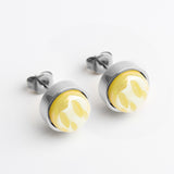 Edelstahl Ohrstecker mit Stein • Perlmuttoptik  • 8mm Edelstahl Ohrstecker mit Stein • Perlmuttoptik  • 8mm