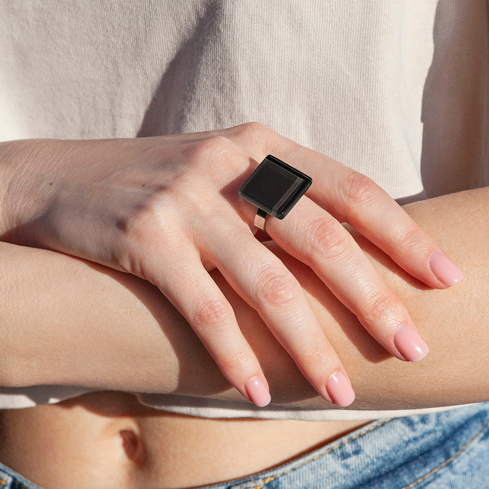 Foto von Statement ring with 20mm stone • adjustable size