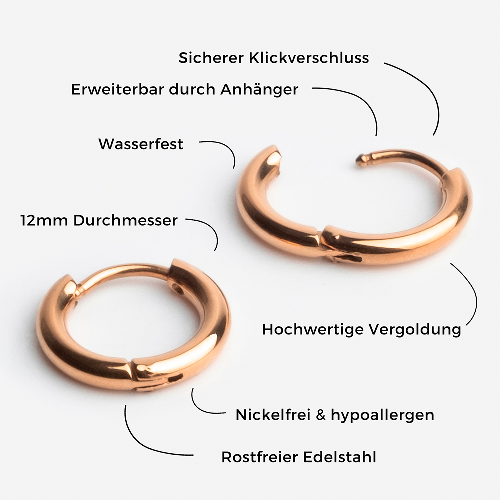 Foto von Hoop earrings with pendants • Mix & Match earrings • 12mm