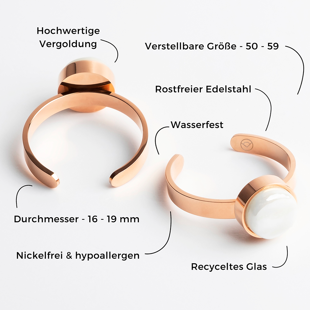 Foto von Adjustable ring with stone • 8mm