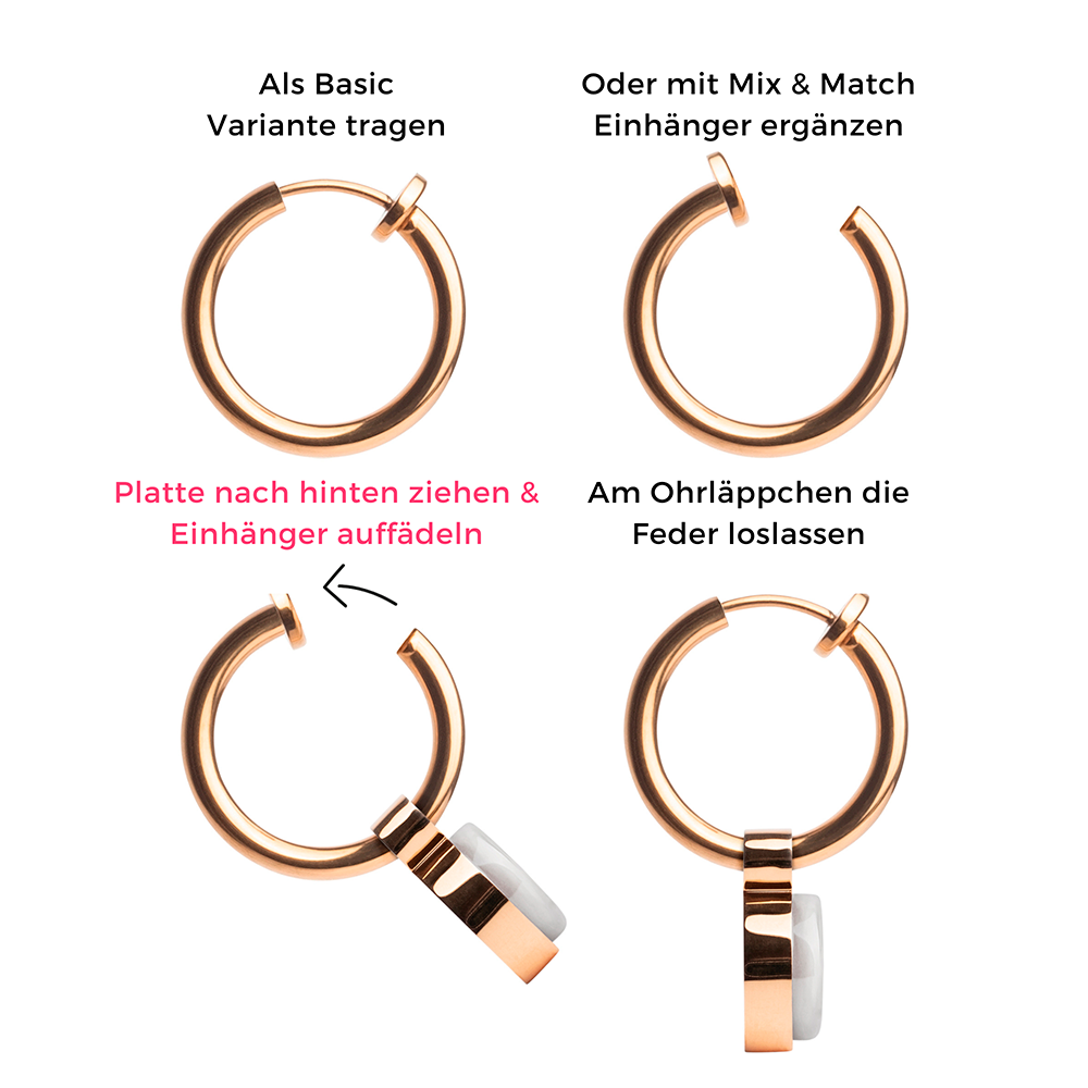 Foto von Ohrclip Creolen mit Einhänger • Mix & Match Ohrclips • 18mm Foto von Ohrclip Creolen mit Einhänger • Mix & Match Ohrclips • 18mm