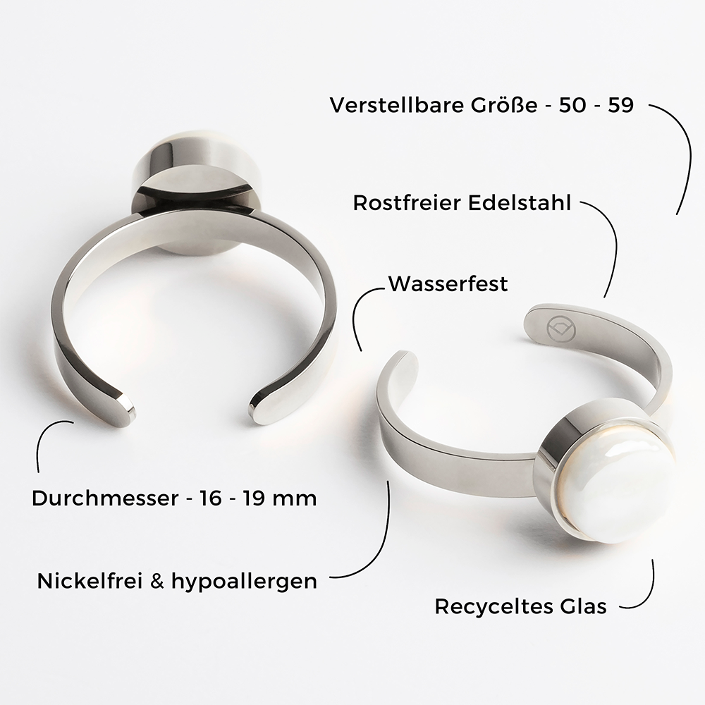 Foto von Verstellbarer Ring mit Stein • 8mm