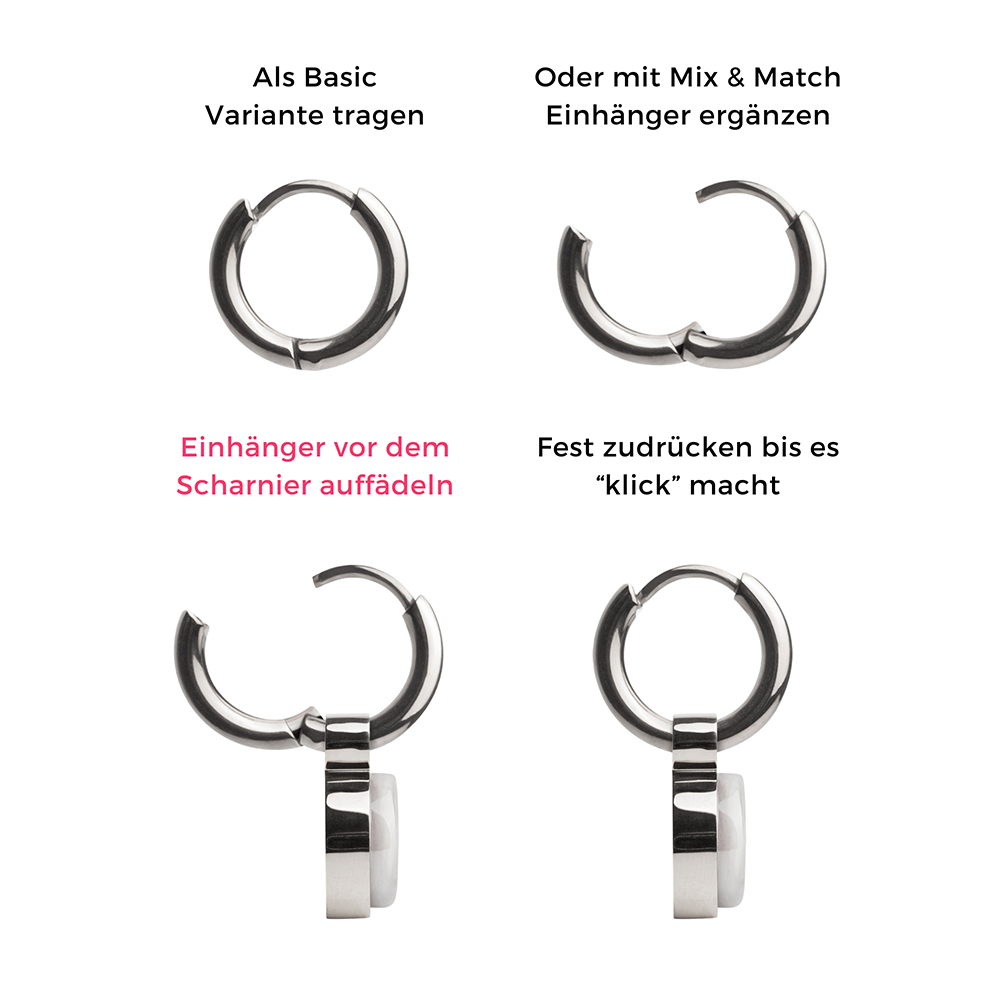 Foto von Creolen mit Anhänger  • Mix & Match Ohrringe • 12mm